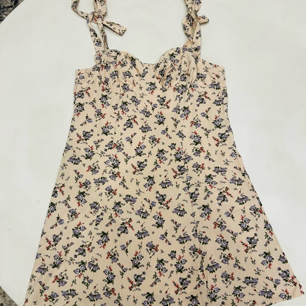 Floral Dress with Bow Straps